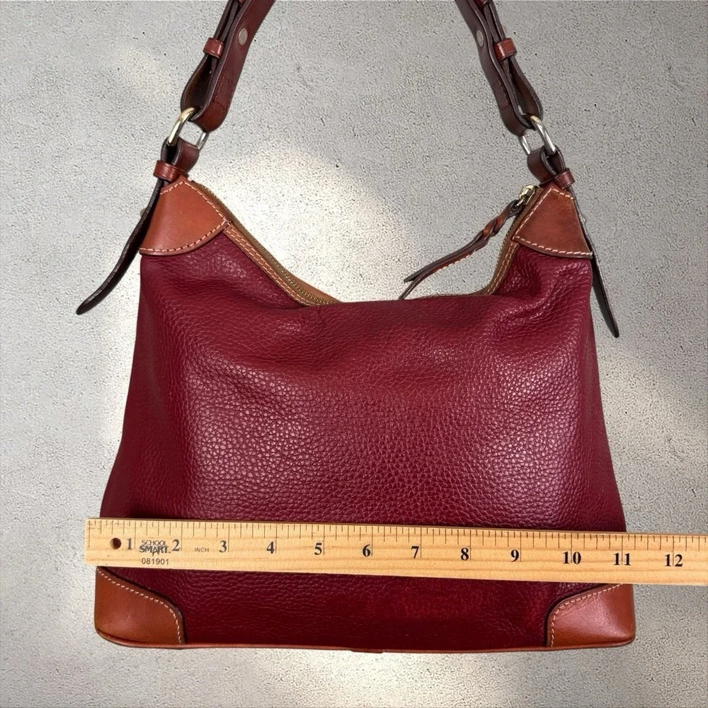 Dooney & Bourke Pebble Grain Hobo Shoulder Bag Purse Wine Red